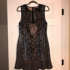 Gorgeous detailed  black/blue cocktail dress